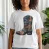 Vintage Americana Cowboy Boot Graphic T-Shirt