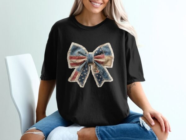 Rustic Americana Patchwork Flag Graphic T-Shirt