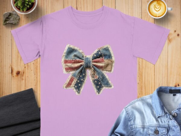 Rustic Americana Patchwork Flag Graphic T-Shirt