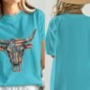 Patriotic Denim Skull T-Shirt | Americana Western Tee