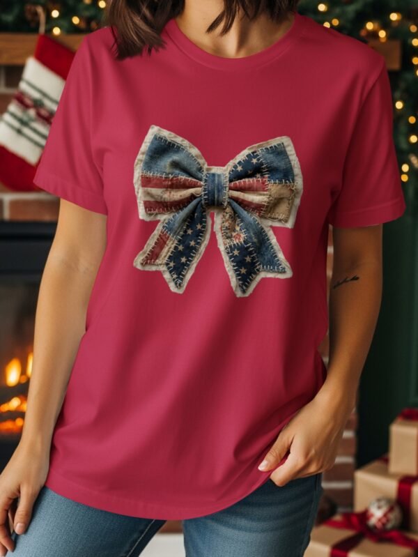 Rustic Americana Patchwork Flag Graphic T-Shirt