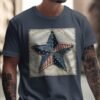 Rustic Patchwork Americana Star T-Shirt