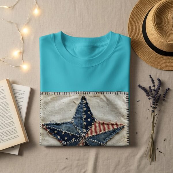 Rustic Patchwork Americana Star T-Shirt