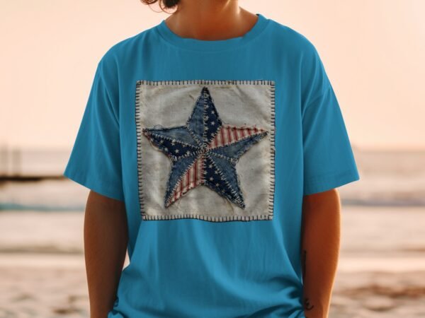 Rustic Americana Stitched Star T-Shirt