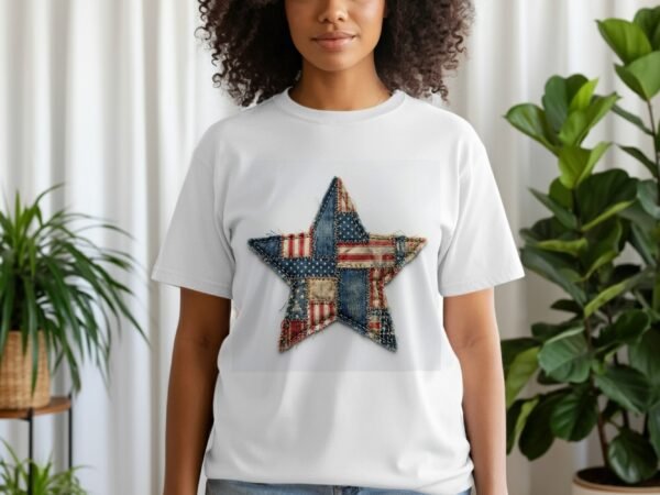 Rustic Americana Patchwork Star T-Shirt