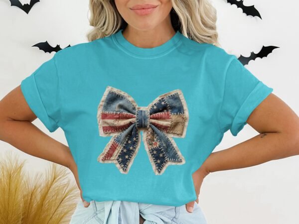 Rustic Americana Patchwork Flag Graphic T-Shirt