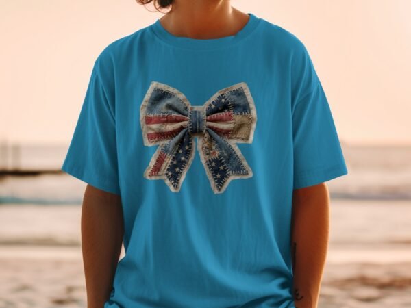 Rustic Americana Patchwork Flag Graphic T-Shirt